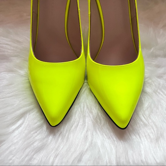 New! Extremely Rare MARCELL Von BERLIN Parent Leather Pumps in Neon Yellow - Picture 5 of 13